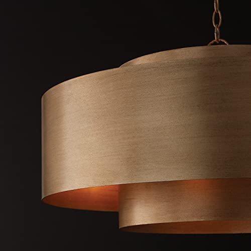 Capital Lighting 339091ML Jude Modern Geometric Bold Metal Drum Pendant, 9-Light 540 Total Watts, 17" H x 30" W, Mystic Luster