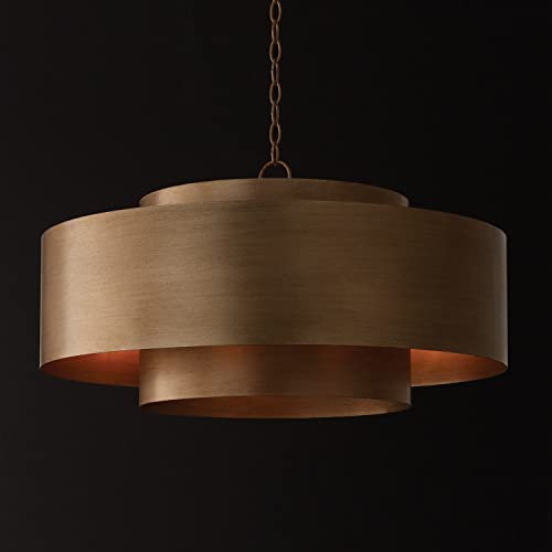 Capital Lighting 339091ML Jude Modern Geometric Bold Metal Drum Pendant, 9-Light 540 Total Watts, 17" H x 30" W, Mystic Luster
