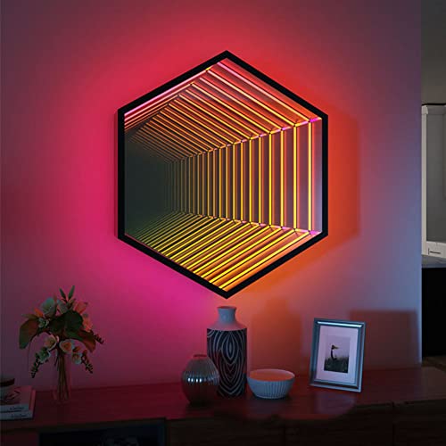 Tunnel Lamp , 3D Mirror Wall Hanging Lights ,3D Infinity Mirror Light Night Light for Christmas, Birthday Party, Kids Room, Living Room (Color:30cm)