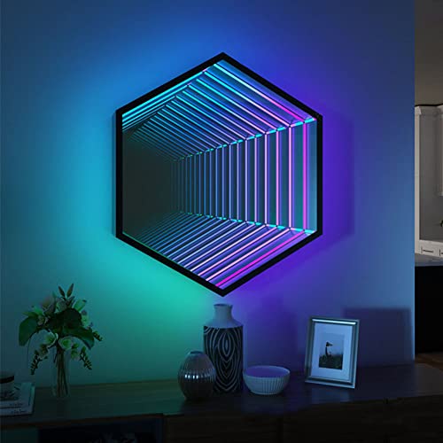 Tunnel Lamp , 3D Mirror Wall Hanging Lights ,3D Infinity Mirror Light Night Light for Christmas, Birthday Party, Kids Room, Living Room (Color:30cm)