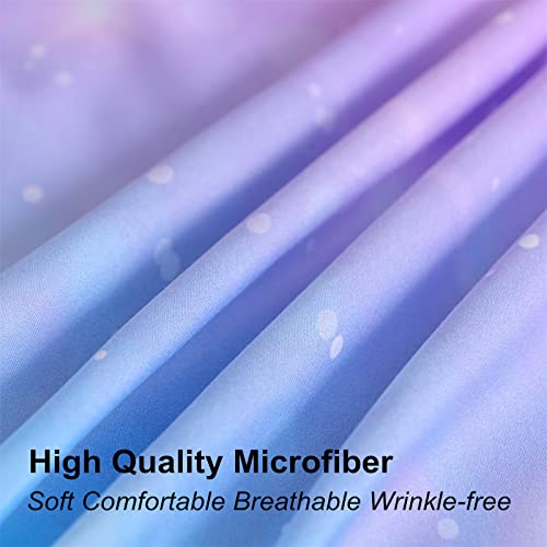 URLINENS Rainbow Sheets Full Size 4 Piece, Tie Dye Pastel Girls Sheet Set for Kids Teens, Glitter Fun Girly Bed Sheets Soft Microfiber Rainbow Bedding Set 1 Fitted Sheet 1 Flat Sheet 2 Pillowcases