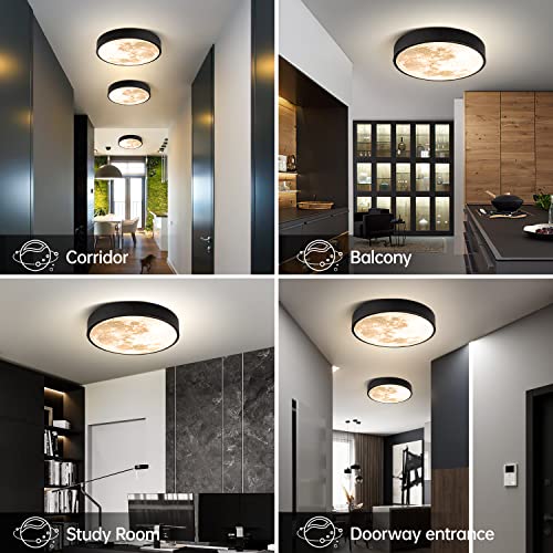 JFHTNFJ 41W LED Flush Mount Ceiling Light, 5000K Daylight White Moon Flat Panel Ceiling Light, 12 Inch Slim Close to Ceiling Lights Fixture for Bedroom/Kitchen/Hallway/Kids Room Lighting.