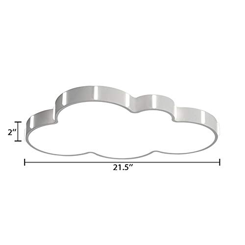 LITFAD Nordic Style Cloud LED Flush Mount Ceiling Light Baby Room Lighting Fixture Cartoon Design Ceiling Lamp with Acrylic Lampshade for Girls Bedroom,Kids Room,Children Bedroom - White Light
