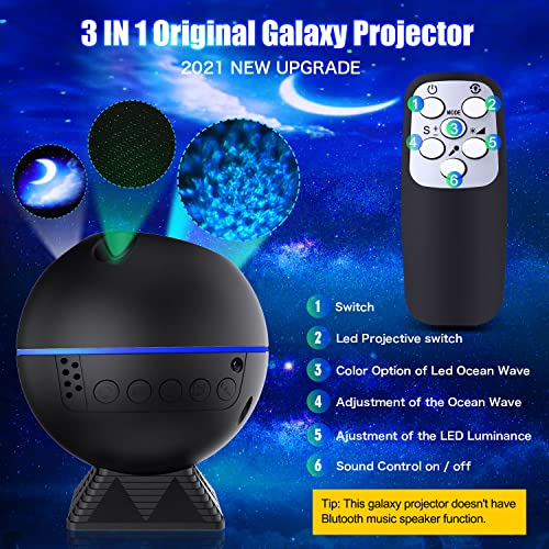 Galaxy Projector Star Projector 3 in 1 Ocean Galaxy Night Light Ceiling Projector Galaxy 360 Pro Galaxy Globe Projector 40 Lighting Modes with Remote Voice Control for Bedroom Gift for Kids Adults