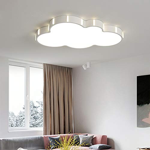 LITFAD Nordic Style Cloud LED Flush Mount Ceiling Light Baby Room Lighting Fixture Cartoon Design Ceiling Lamp with Acrylic Lampshade for Girls Bedroom,Kids Room,Children Bedroom - White Light
