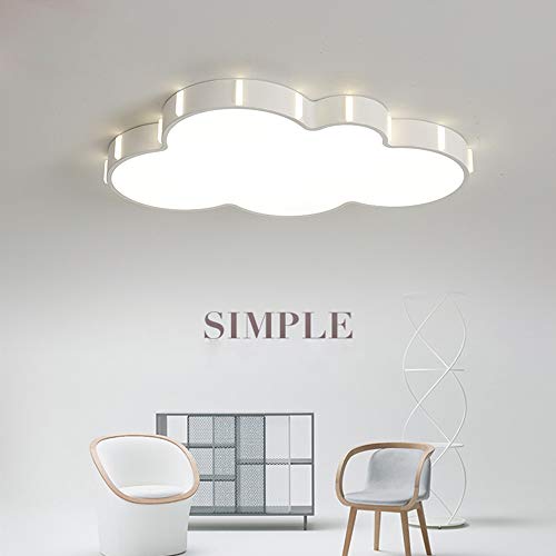 LITFAD Nordic Style Cloud LED Flush Mount Ceiling Light Baby Room Lighting Fixture Cartoon Design Ceiling Lamp with Acrylic Lampshade for Girls Bedroom,Kids Room,Children Bedroom - White Light