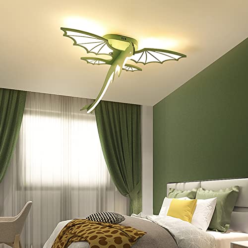 CEKUXPS Cartoon Dinosaur LED Ceiling Light Kids Flush Mount Ceiling Lamp Craetive Dinosaur Shape with Acrylic Lamp Shade Close to Ceiling Lighting Fixture for Bedroom Study Room