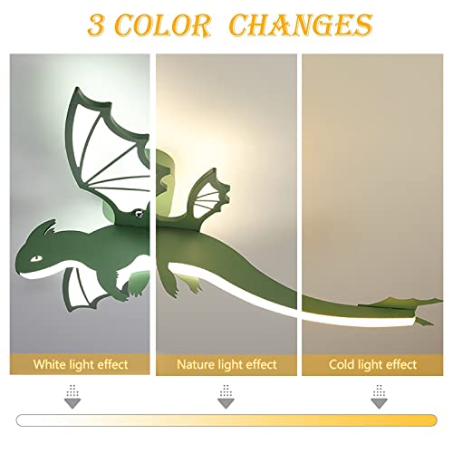 CEKUXPS Cartoon Dinosaur LED Ceiling Light Kids Flush Mount Ceiling Lamp Craetive Dinosaur Shape with Acrylic Lamp Shade Close to Ceiling Lighting Fixture for Bedroom Study Room