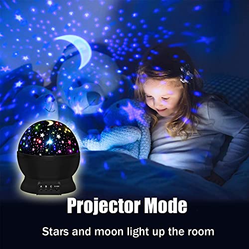Night Light for Kids, Kids Night Light, Star Night Light Projector, Star Projector 360 Degree Rotation - 4 LED Bulbs 16 Light Color Changing with USB Cable,Lamp Ceiling Lights for Kids Bedroom