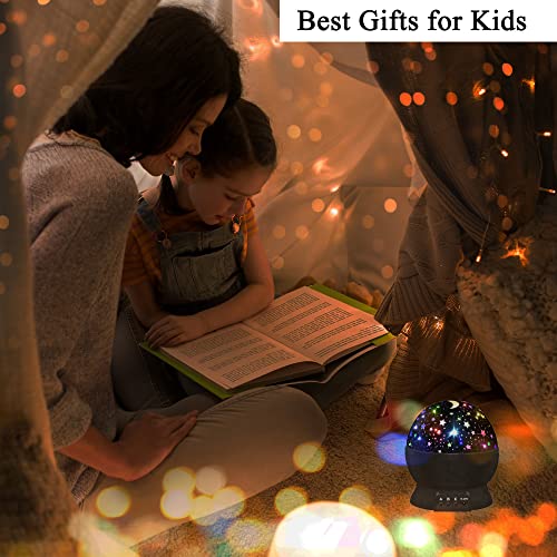 Night Light for Kids, Kids Night Light, Star Night Light Projector, Star Projector 360 Degree Rotation - 4 LED Bulbs 16 Light Color Changing with USB Cable,Lamp Ceiling Lights for Kids Bedroom