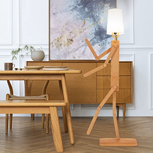 lamfurart Floor Lamp,Art Style Wood Floor Lamp, Creative Humanoid Large Floor Lamp as a Gift, Changeable Shape Floor Lamps for Living Room, Kids Room, Bedroom, Study & Office Room
