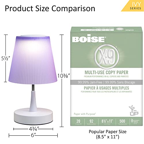 TW Lighting Purple Lamp for Girls Bedrooms - Modern Small Table Lamp for Bedroom, Bedside Nightstand, Nursery, Cute Kids Lamp with USB Charging Port, 3-Level Touch Dimmable Switch
