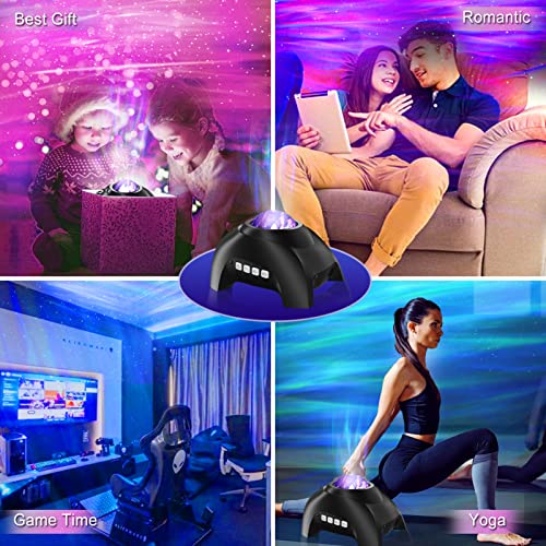 Vinwark Northern Lights Aurora Projector for Bedroom with Music Bluetooth Speaker and White Noise, Galaxy Projector, Starry Night Light Projectors for Kids Adults Gaming Room, Home Theater, Ceiling