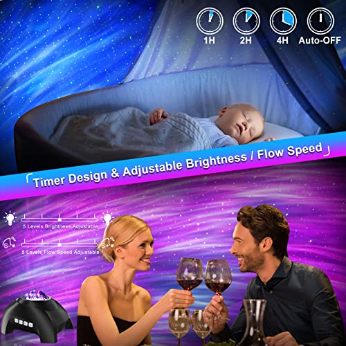 Vinwark Northern Lights Aurora Projector for Bedroom with Music Bluetooth Speaker and White Noise, Galaxy Projector, Starry Night Light Projectors for Kids Adults Gaming Room, Home Theater, Ceiling