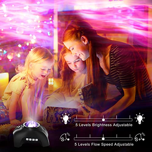 Vinwark Northern Lights Aurora Projector for Bedroom with Music Bluetooth Speaker and White Noise, Galaxy Projector, Starry Night Light Projectors for Kids Adults Gaming Room, Home Theater, Ceiling