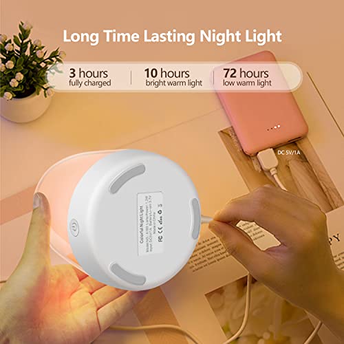 Dremkit Nursery Night Light for Kids, Baby Night Light with Dimmable Warm Light, 5 Color Changing Light, USB Rechargeable Bedside Night Light Lamp for Breastfeeding, Babies and Toddlers Bedrooms