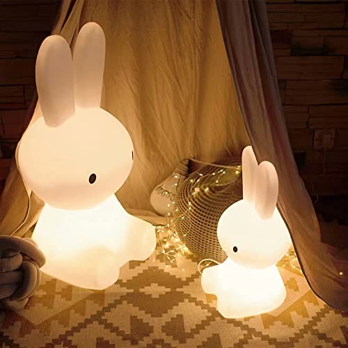 YUDA UNIQUE Cute Bunny Kids Night Light-Miffy Bunny Rabbit Light for Kids, Kawaii Colors for Bunny Lamp,16 Color Changing LED Lights Cute Lamps for Girls Baby Birthday Gifts (50cm)