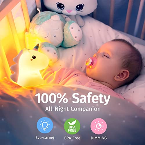 Mubarek Unicorn Night Light for Kids Lamp,16 Colors Kids Night Light Cute Lamp, Silicone Rechargeble Baby Night Light, Kawaii Unicorn Kids Night Lights for Bedroom, Unicorns Gifts for Girls Room Decor