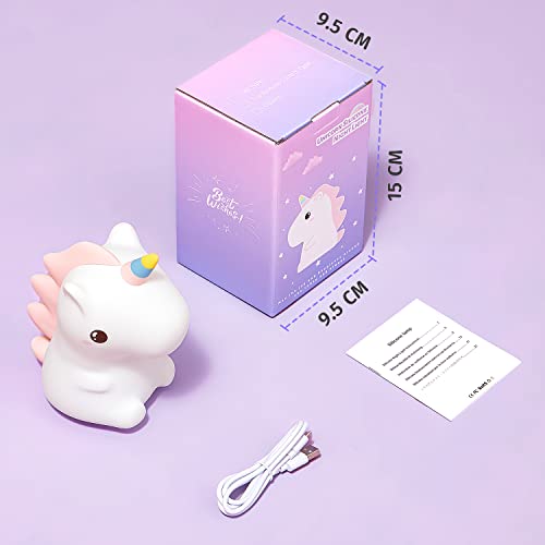 Mubarek Unicorn Night Light for Kids Lamp,16 Colors Kids Night Light Cute Lamp, Silicone Rechargeble Baby Night Light, Kawaii Unicorn Kids Night Lights for Bedroom, Unicorns Gifts for Girls Room Decor