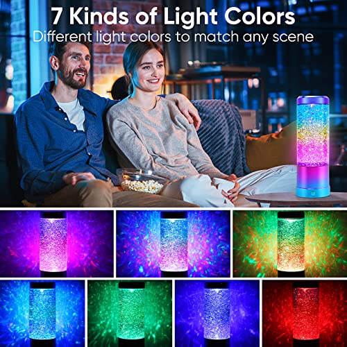 Lava Lamp, Rainbow Glitter Lamps with Automatic Color Changing and Clear Liquid, USB Cable/Battery Powered Home Decoration Lamp, Perfect Room Decor for Kids Teens Adults Birthday Gift Party (Blue)