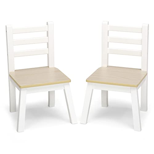 Delta Children Chelsea Table and 2 Chair Set, White/Natural
