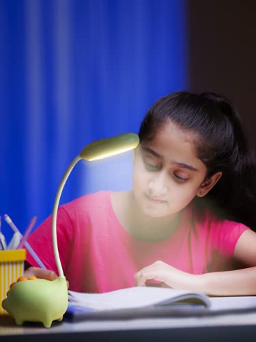 Unique Dinosaur Desk Lamp LED Night Light for Kids Wireless Charging Student Learning Eye Protection Lamp USB Rechargeable Home Bedroom Study Desk Room Decoration Lamp is the Teens Girls Best Gift