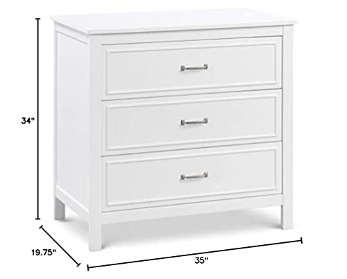 DaVinci Charlie 3-Drawer Dresser in White , 35x20x34 Inch (Pack of 1)