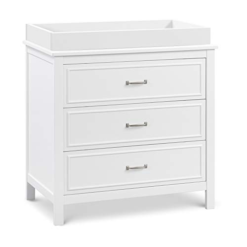 DaVinci Charlie 3-Drawer Dresser in White , 35x20x34 Inch (Pack of 1)