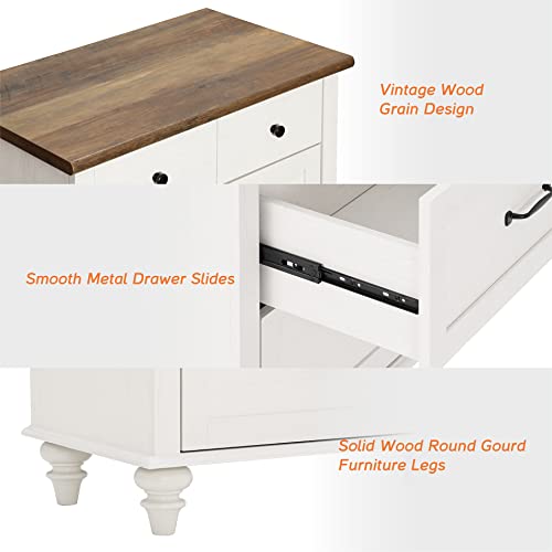 Kids Dresser for Bedroom with 10 Drawers, White Tall Dressers with Wide Chest of Drawers, Mid Century Modern Wooden Closet Storage Organizer for Living Room, Nursery, Hallway