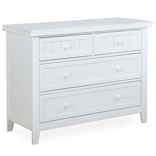 Dream On Me Maple Double Dresser, Kids Bedroom Dresser, Four Drawers Dresser, Farmhouse Modern, French White