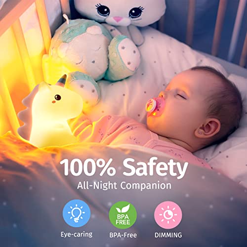 One Fire Unicorn Night Lights for Girls Bedroom,16 Colors Cute Night Light for Kids, LED Rechargeable Unicorn Lamp, Unicorns Gifts for Girls Night Light, Silicone Night Light Kids Cute Kawaii Stuff
