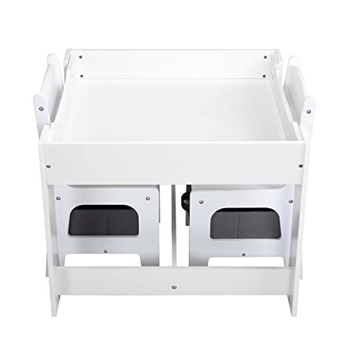 Oleksil Kids Table and Chair Set,3 in 1 Children Toddler Activity Table with Storage Drawer,Detachable Tabletop,Blackboard,Kids Play Table for Art Crafts,Drawing,Reading