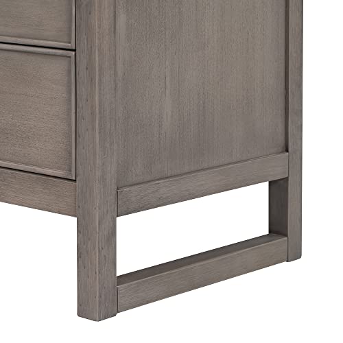 Merax Dresser Modern Farmhouse Wood 6 Bedroom, Wide Storage Cabinet for Closet, Clothes, Kids, Baby, TV Stand with Drawers, White, Antique Gray