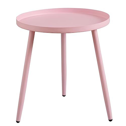 AOJEZOR Kid's Bedroom Sets,Side Table,End Tables for Living Room,Round End Tables for Small Spaces,Pink