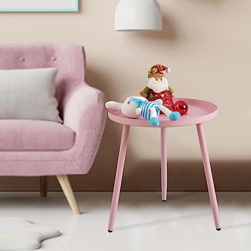 AOJEZOR Kid's Bedroom Sets,Side Table,End Tables for Living Room,Round End Tables for Small Spaces,Pink