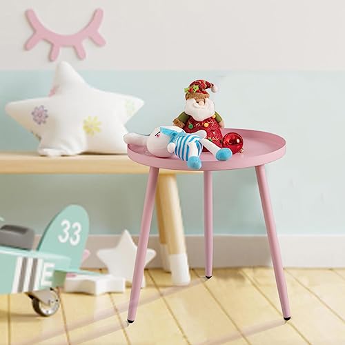AOJEZOR Kid's Bedroom Sets,Side Table,End Tables for Living Room,Round End Tables for Small Spaces,Pink