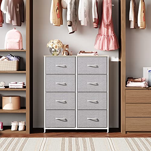 WLIVE Fabric Dresser with 8 Drawers (Gray)