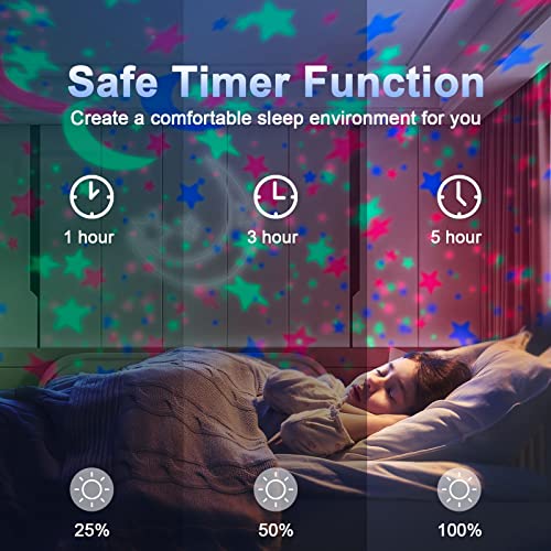 Star Night Light Projector for Kids Bedroom with Timer & Remote Control, Nightlights Lamp with 8 Colors Options 3 Levels of Brightness, Sleep Helper Gift Toys for 2-10 Year Old Girls Boys (Pink)