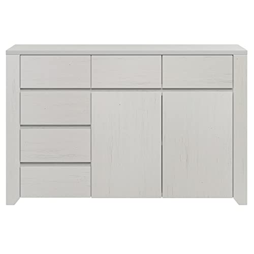 Merax Dresser, White Modern Farmhouse Wood 6 Drawers, Wide Storage Cabinet for Kids, Baby Closet, Clothes, TV Stand for Bedroom Childern Room