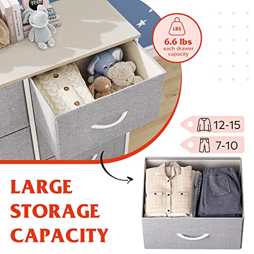 WLIVE Fabric Dresser with 8 Drawers (Gray)