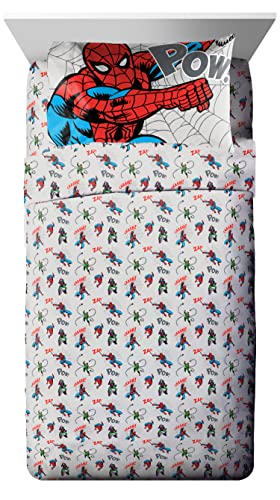 Marvel Spiderman Spidey VS 5 Piece Twin Size Bed Set - Includes Comforter & Sheet Set Bedding - Super Soft Fade Resistant Microfiber (Official Product)