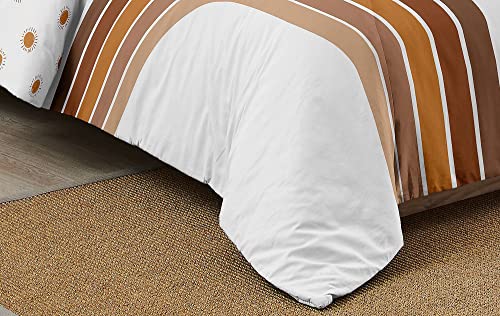 Sweet Jojo Designs Rainbow Vintage Boho Sun Boy Girl Twin Bedding Comforter Set Kid Pumpkin Rust Orange Taupe Brown and White Bohemian Sky Desert Sunshine Nature Minimalist Gender Neutral Retro Arches