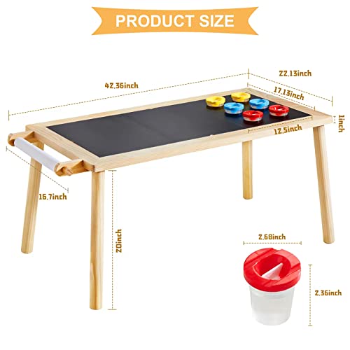 Beright 5 in 1 Children's Table, Play Sand Table Indoor Sensory Table, Kids Art Table Drawing Table with Paper Roll & Paint Cups, not with Storage Bin