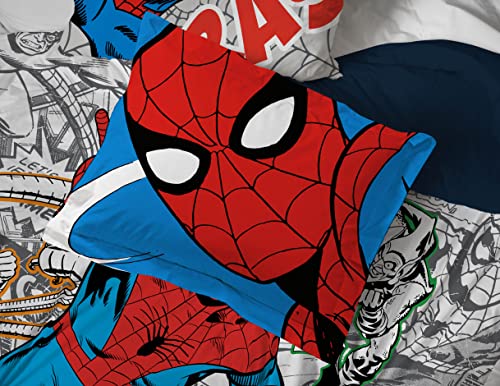 Marvel Spiderman Spidey VS 5 Piece Twin Size Bed Set - Includes Comforter & Sheet Set Bedding - Super Soft Fade Resistant Microfiber (Official Product)