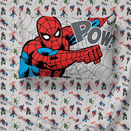 Marvel Spiderman Spidey VS 5 Piece Twin Size Bed Set - Includes Comforter & Sheet Set Bedding - Super Soft Fade Resistant Microfiber (Official Product)