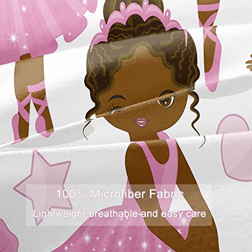 SIRDO Black Girl Magic Comforter Set Full Size Pink Princess Bedding Sets Ballet Girls Bedroom Set Afro Black Melanin Bed Set with Sheets
