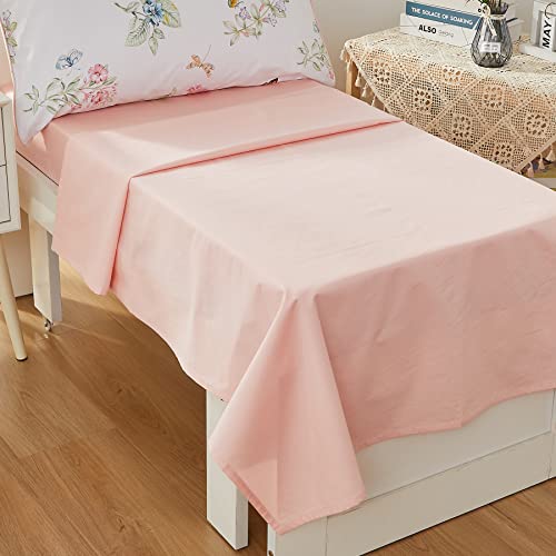 Brandream Toddler Bedding Set Girls Pink Garden Butterfly Floral Comforter Sheet Set Best Cotton Kids Baby Bedding 4Pcs Blush White Green