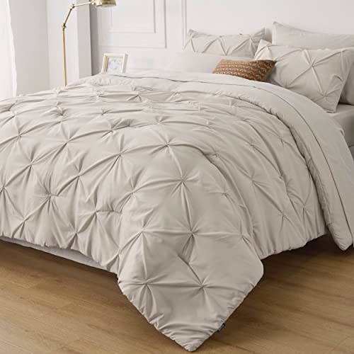 Bedsure Full Size Comforter Sets - Bedding Sets Full 7 Pieces, Bed in a Bag Beige Bed Sets with Comforter, Sheets, Pillowcases & Shams, Adult & Kids Bedding