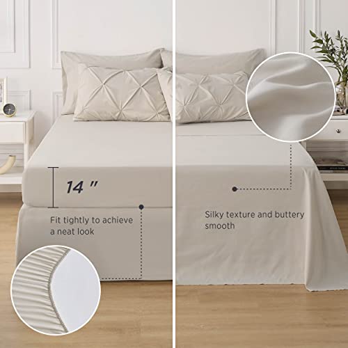 Bedsure Full Size Comforter Sets - Bedding Sets Full 7 Pieces, Bed in a Bag Beige Bed Sets with Comforter, Sheets, Pillowcases & Shams, Adult & Kids Bedding