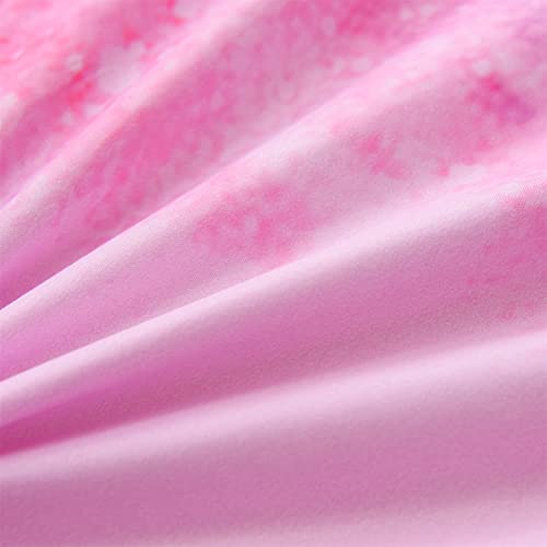 A Nice Night Galaxy Bedding Sets Outer Space Comforter 3D Printed Space Quilt Set Twin Size Glitter Pink Color,for Children Boy Girl Teen Kids